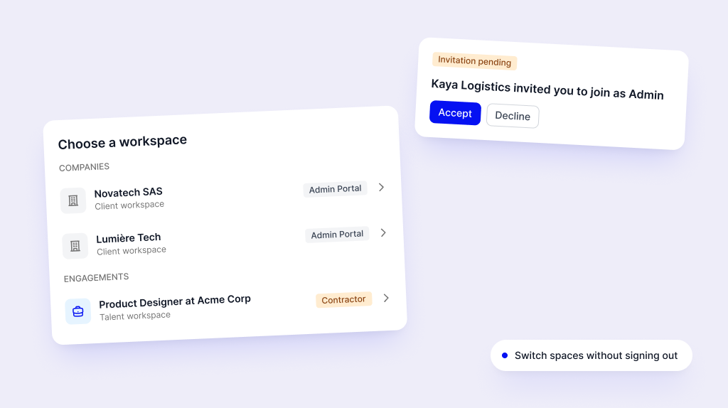 One account, several workspaces