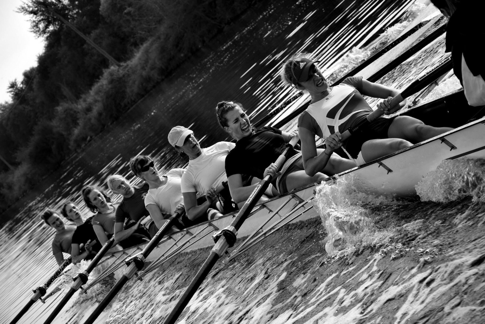 Rowing action