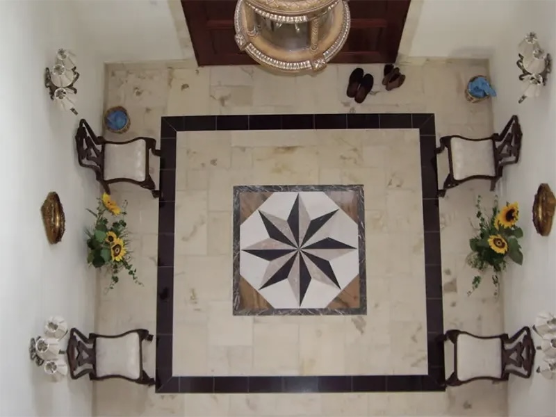 Natural stone and marble interior installation by Tile Artisans Inc.