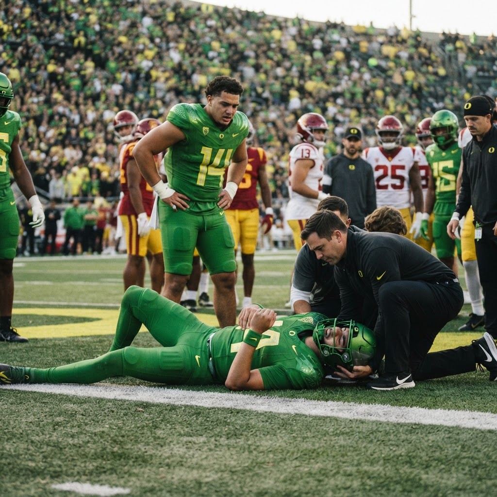 Ducks QB Moore sustains concussion from hit while sliding