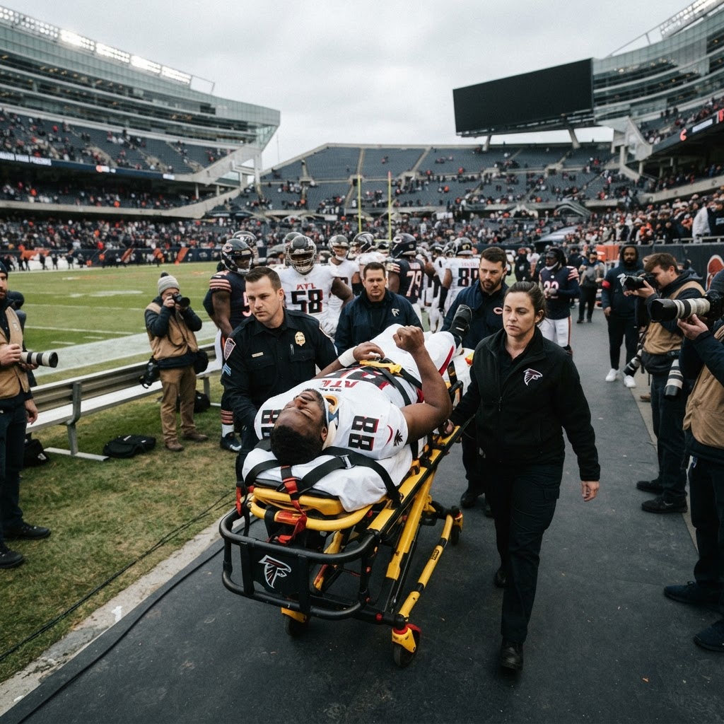 Falcons' Kendal Daniels leaves Bears game on stretcher after tackle