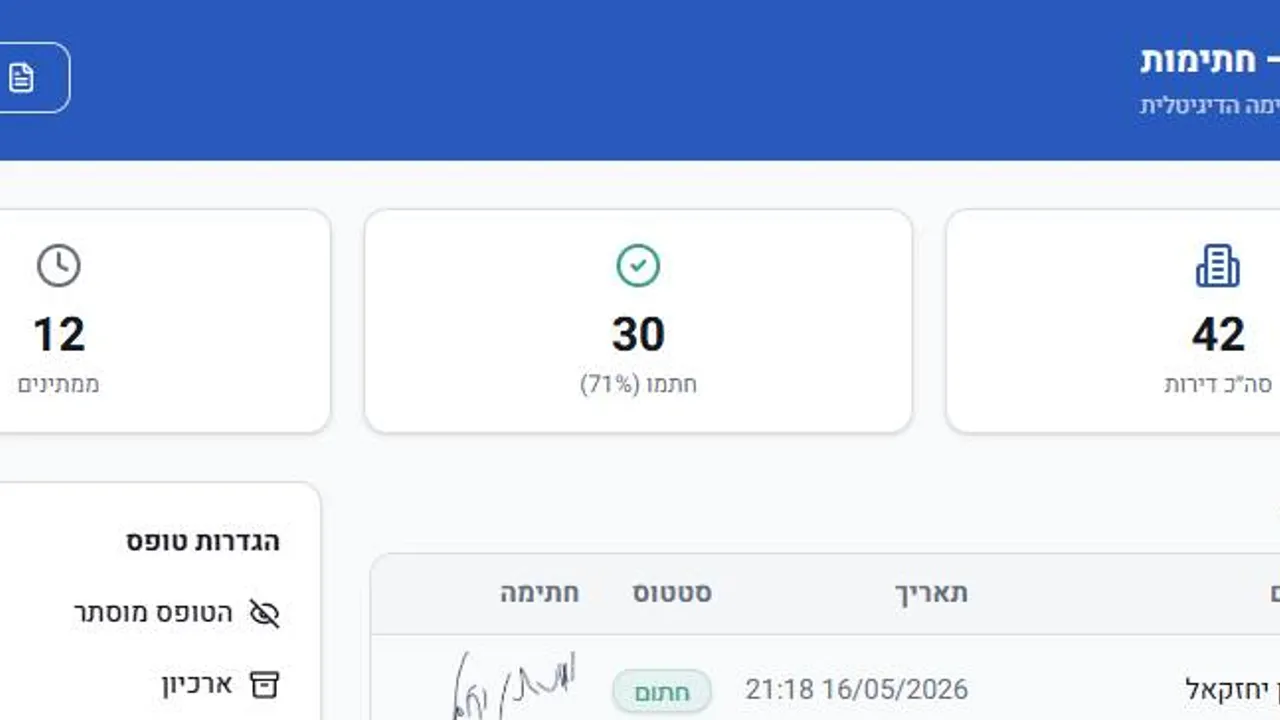 איסוף חתימות template preview