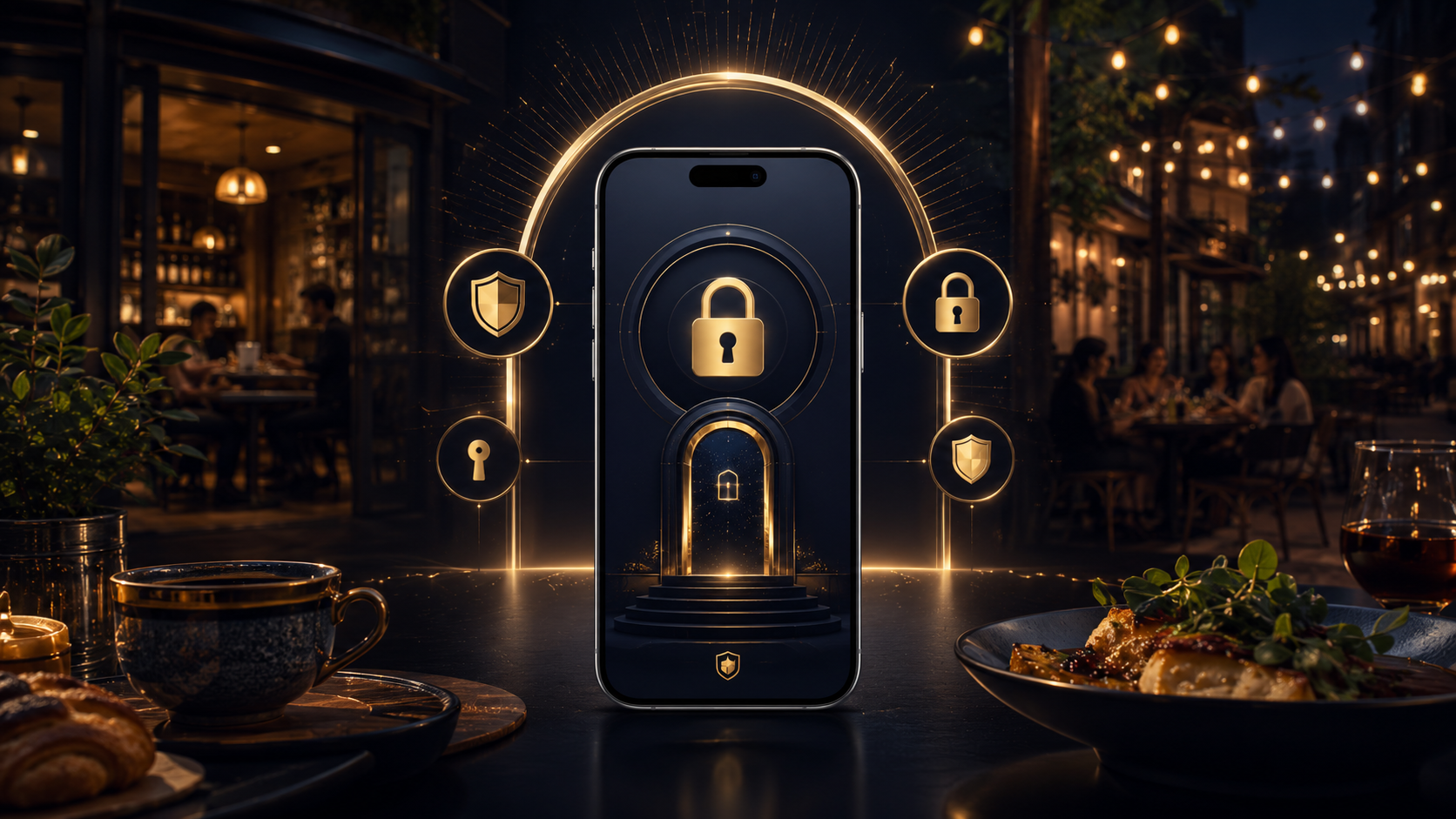 MOMZANDPOPZ Is Private — secured by a golden arch, lock, shield, and key