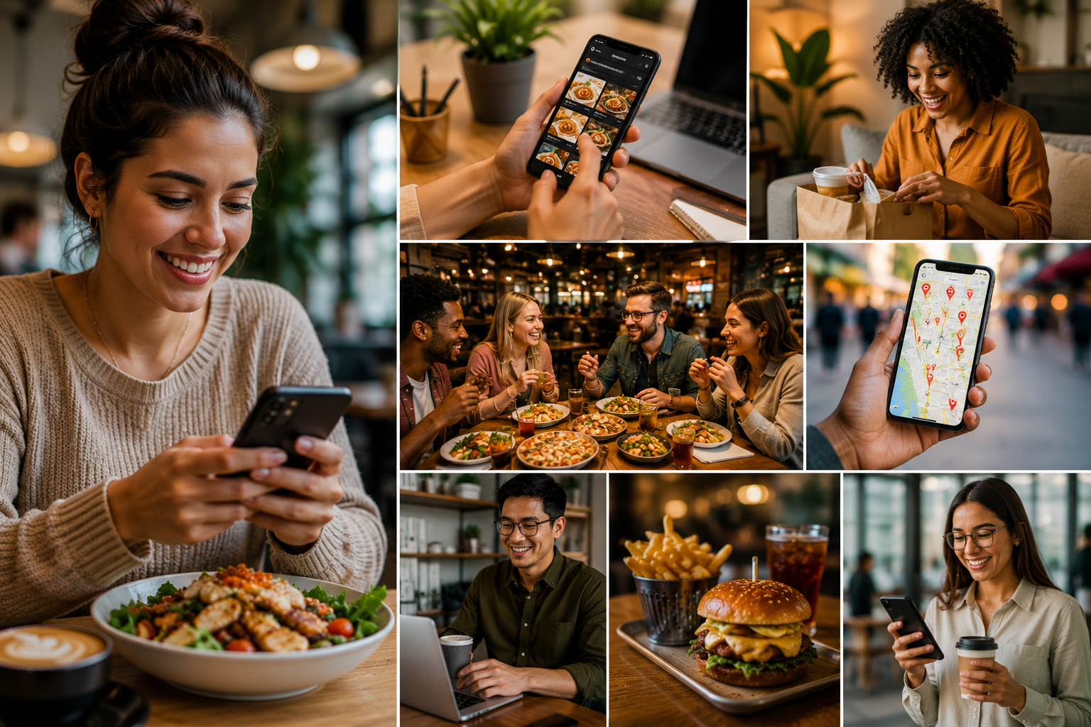 Employees discovering local food, deals, and events through the Momz & Popz app