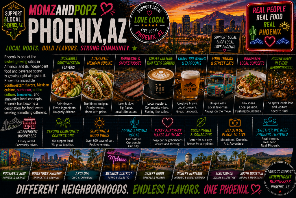 Momz & Popz Phoenix β Different Neighborhoods, Endless Flavors, One Phoenix