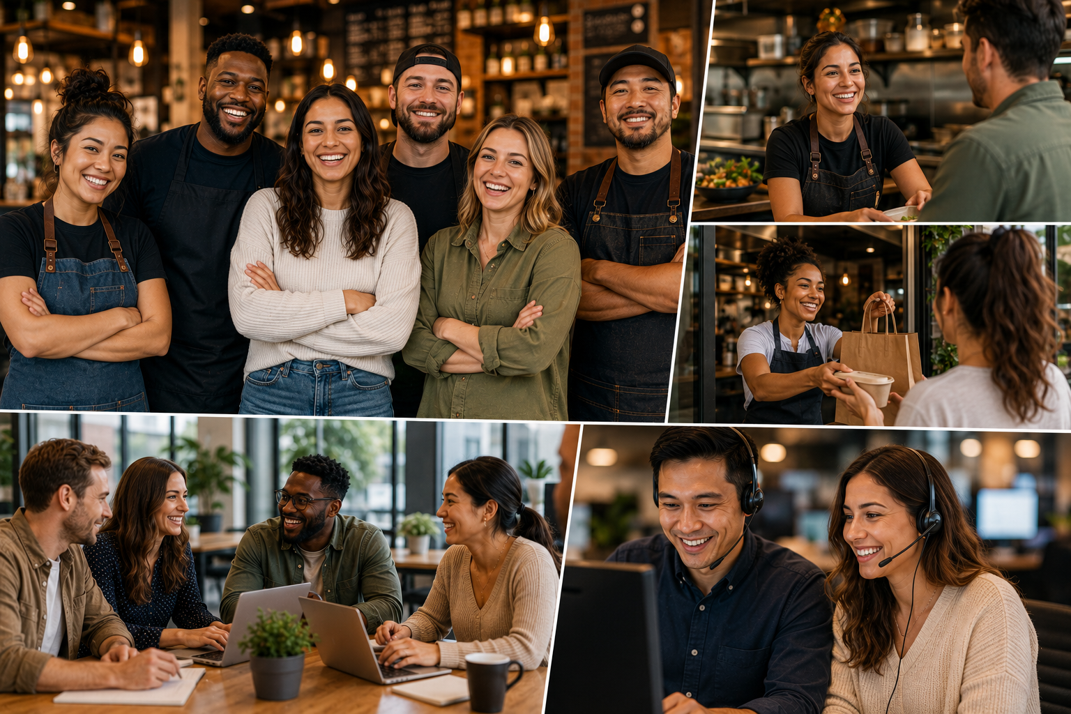 The Momz & Popz team — supporting independent food and beverage businesses across service and office roles