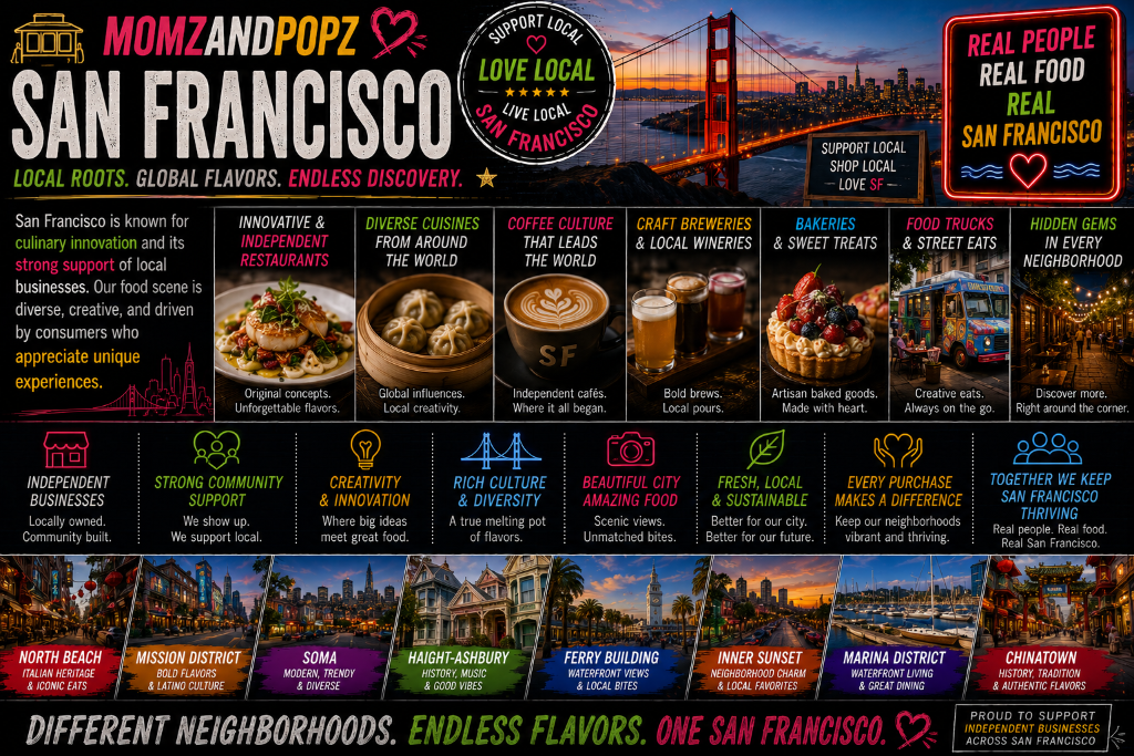 Momz & Popz San Francisco β Different Neighborhoods, Endless Flavors, One San Francisco