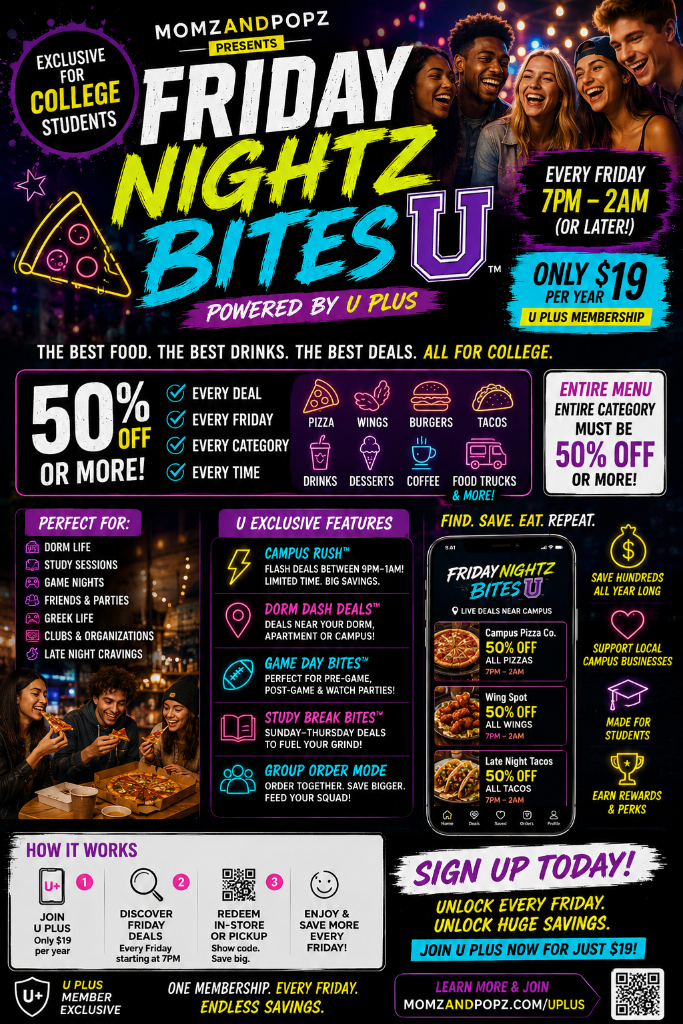 Friday Nightz Bitez U promotional flyer
