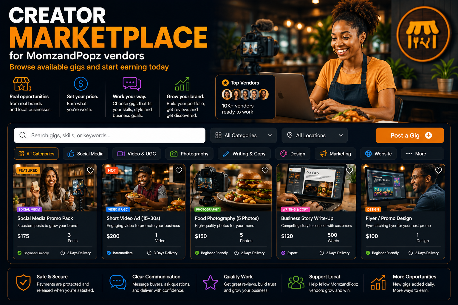 Creator Marketplace β Browse available gigs and start earning today