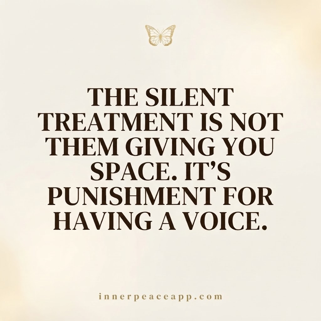 "Silent treatment is punishment" — Awareness Post