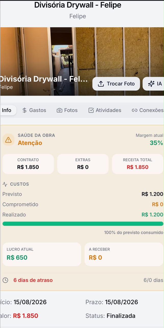 Trabalho de drywall finalizado