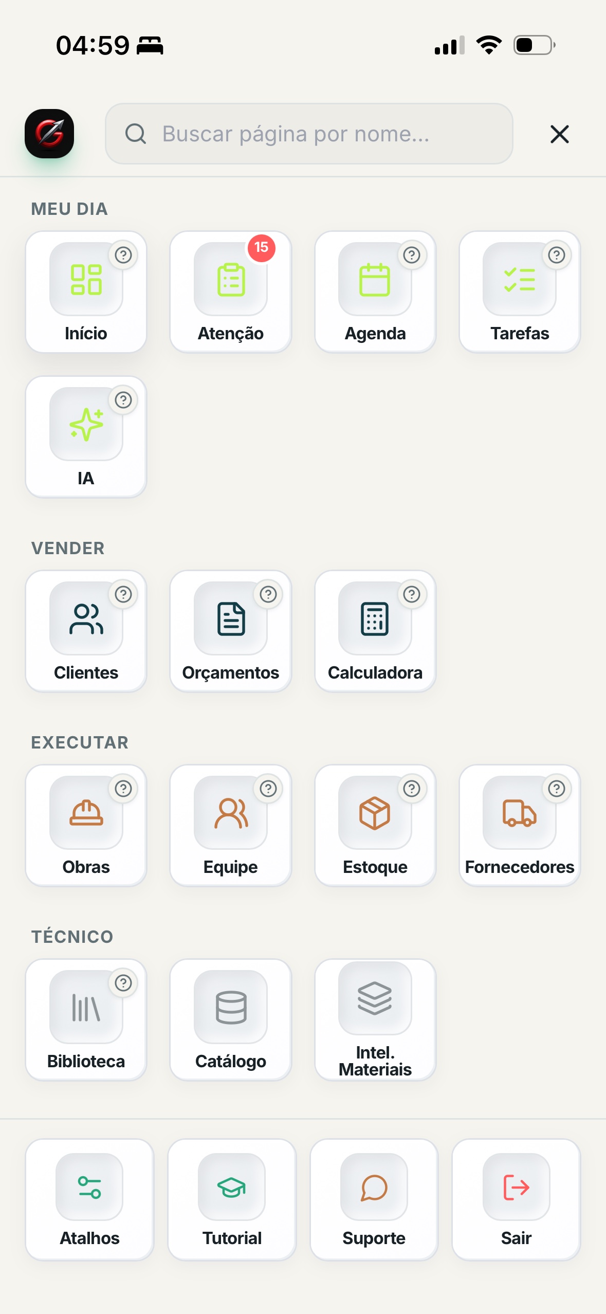 Painel do GESCON PRO