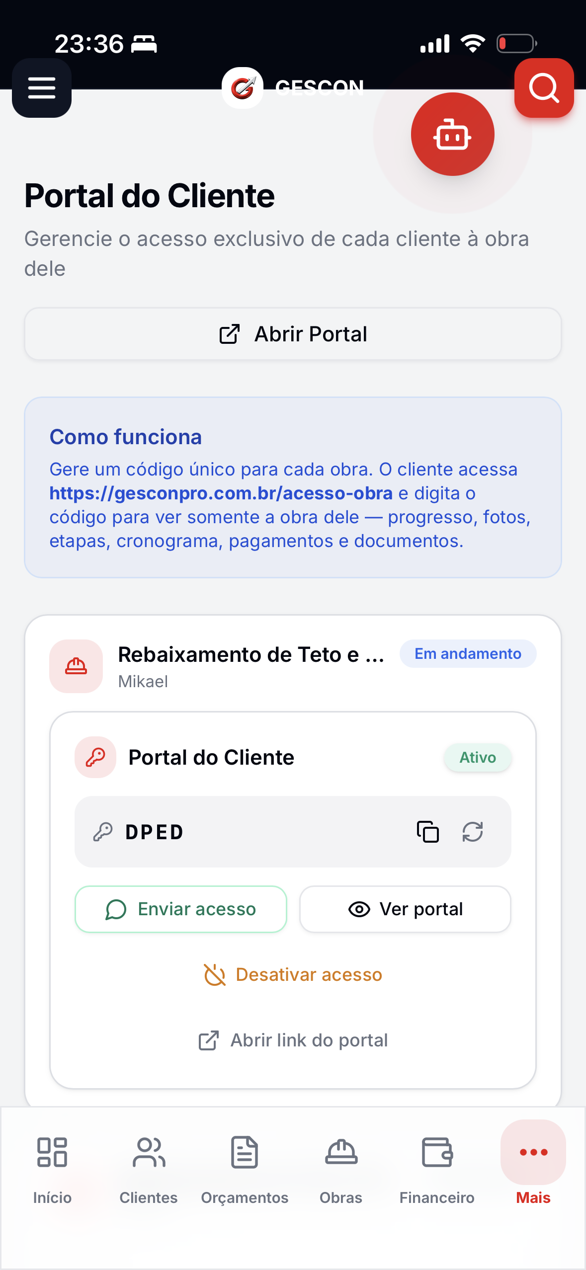 Portal do cliente