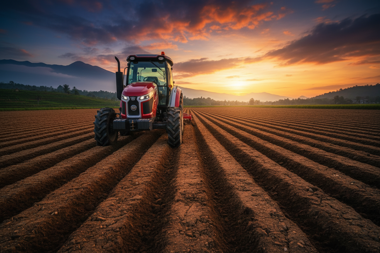 GPS-Guided Modern Tractor