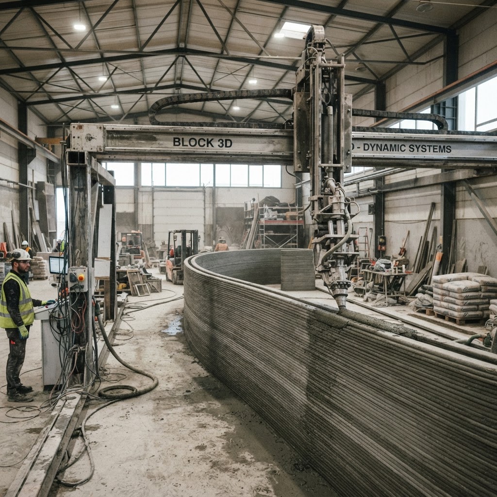 3D concrete printing facility