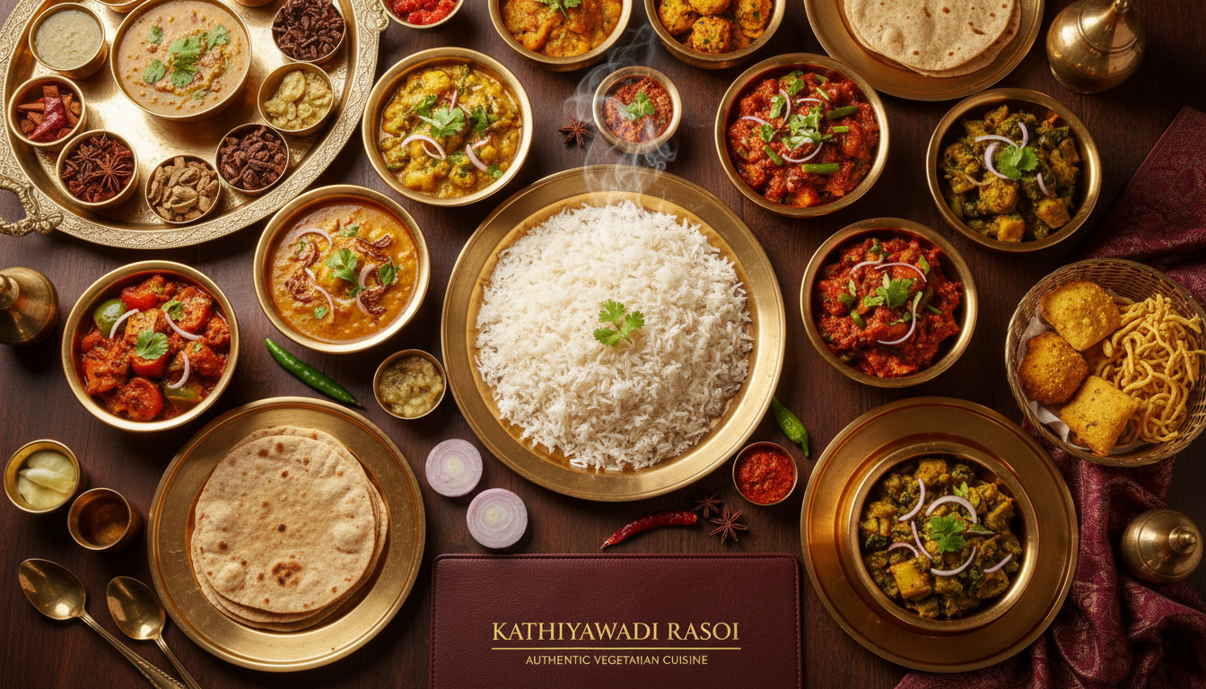 Kathiyawadi food spread