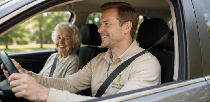 Caregiver driving client