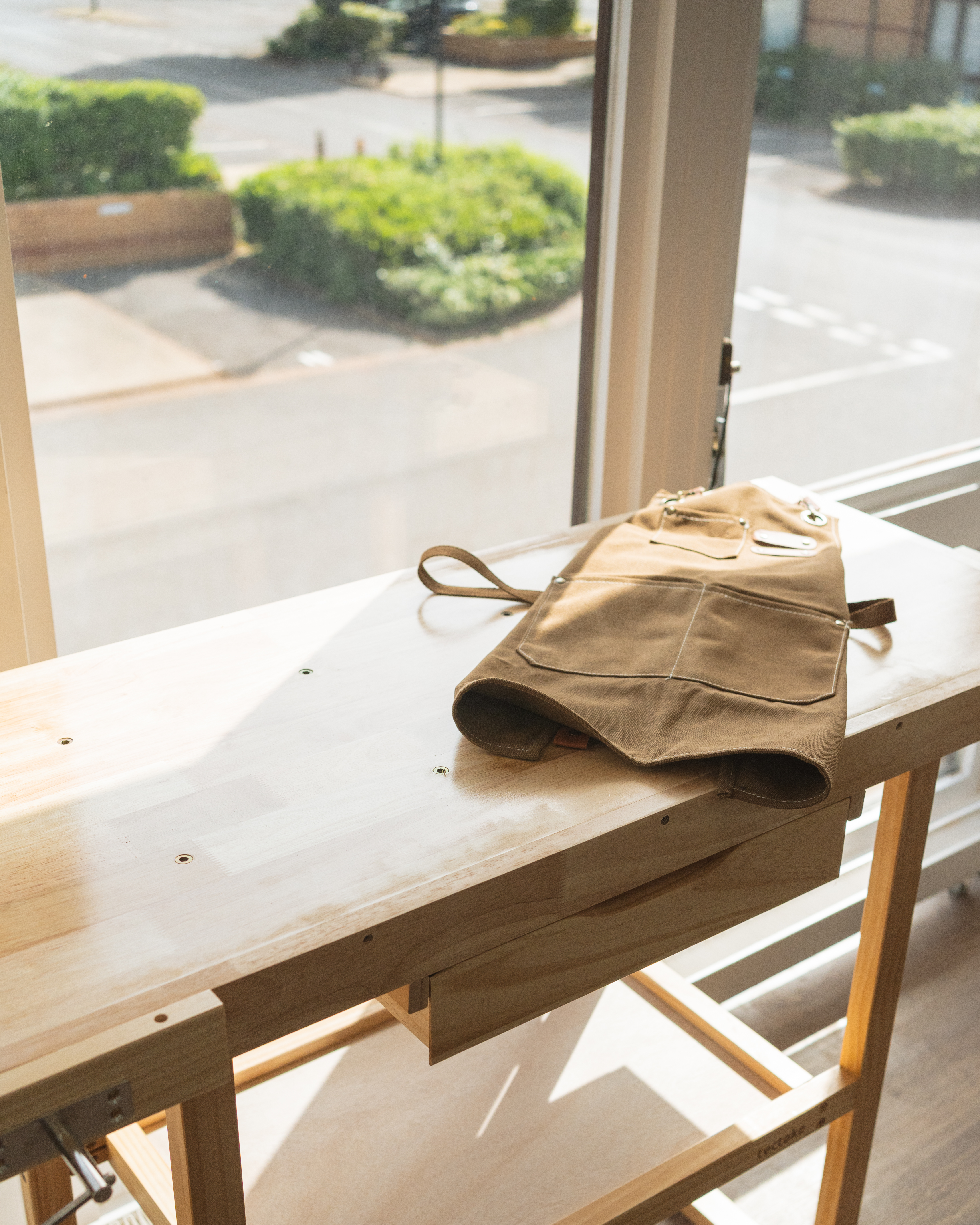 A workbench in the studio at OpenSpace