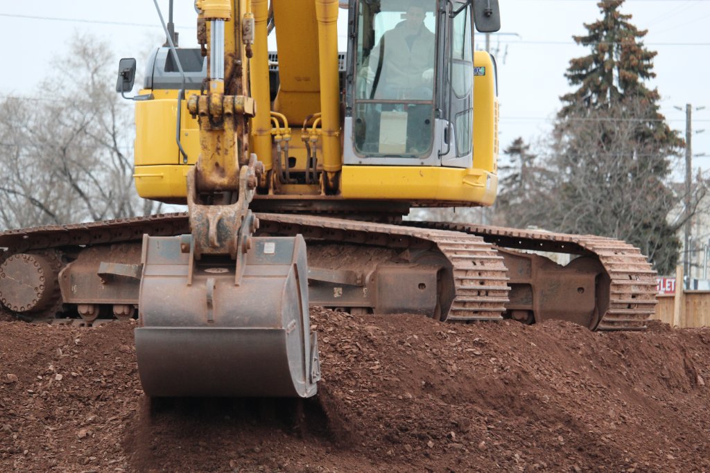 Komatsu excavator on job site