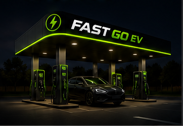 Concept rendering of a Fast Go EV charging destination