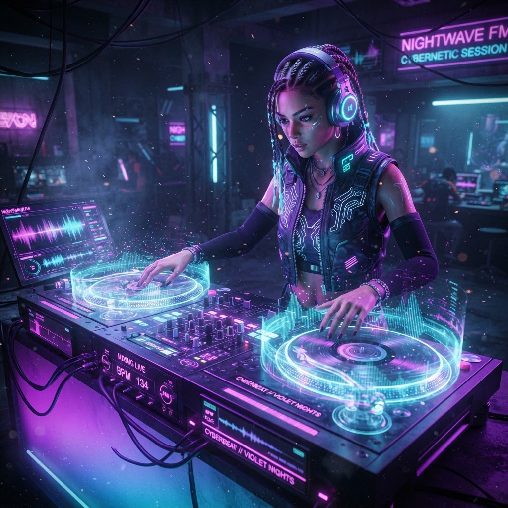 DJ beim Mixen auf Shaukify AI On Air