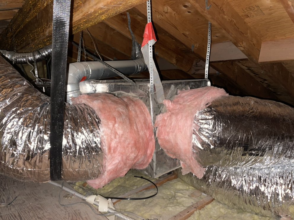 Attic ductwork prior to service