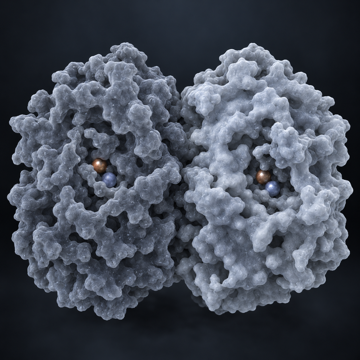 SOD1 molecular surface model — scientific illustration, not experimental data