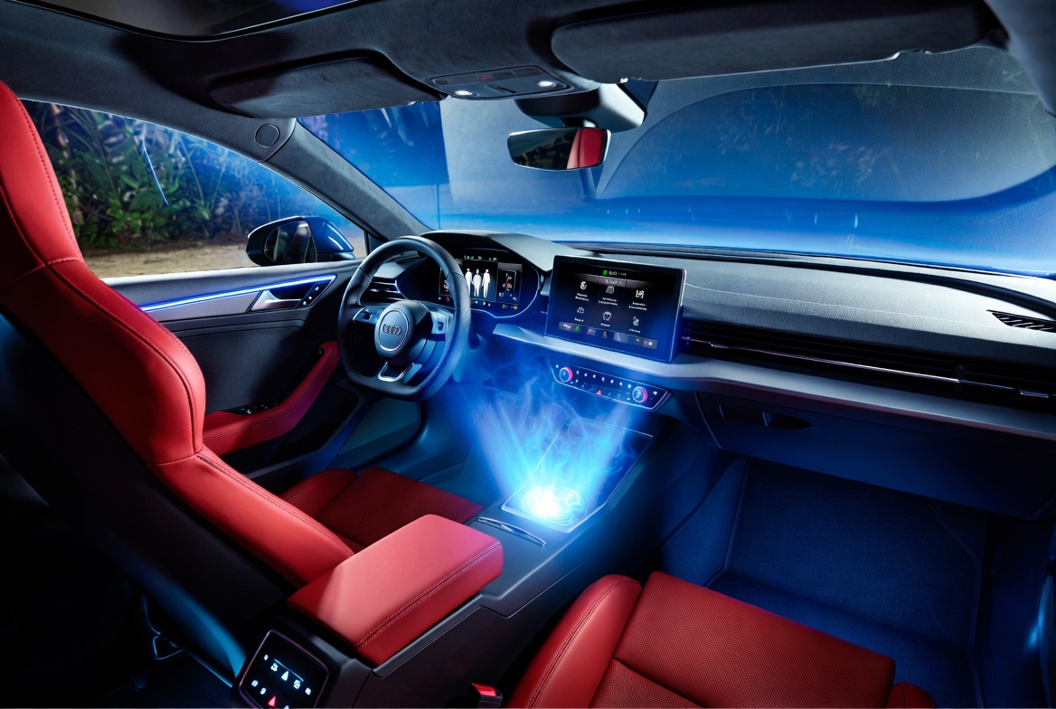 Red Leather Audi Console