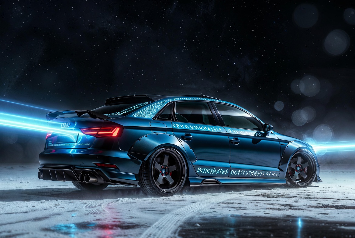 Snow-Drift Blue Sedan