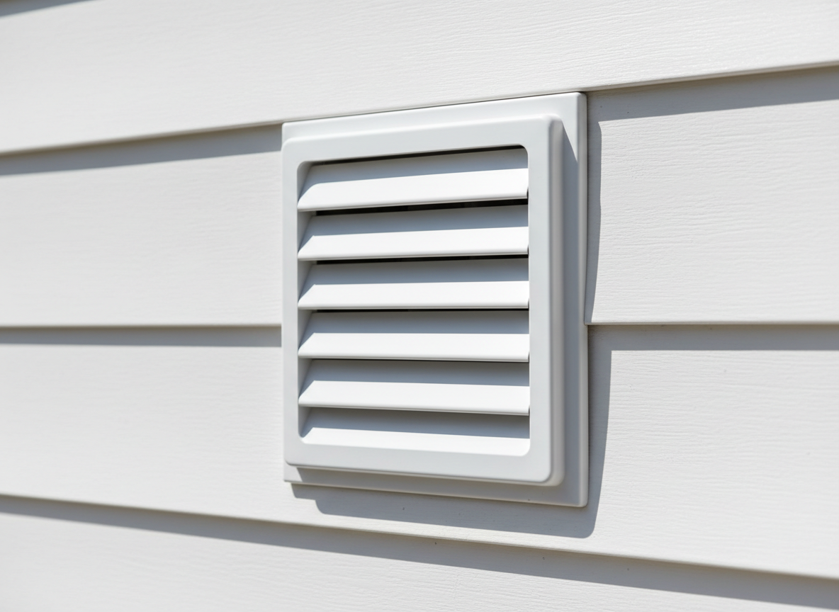 Clean dryer vent exhaust on home exterior