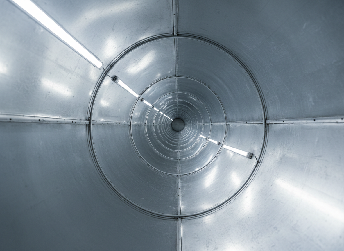 Pristine air duct interior after professional cleaning