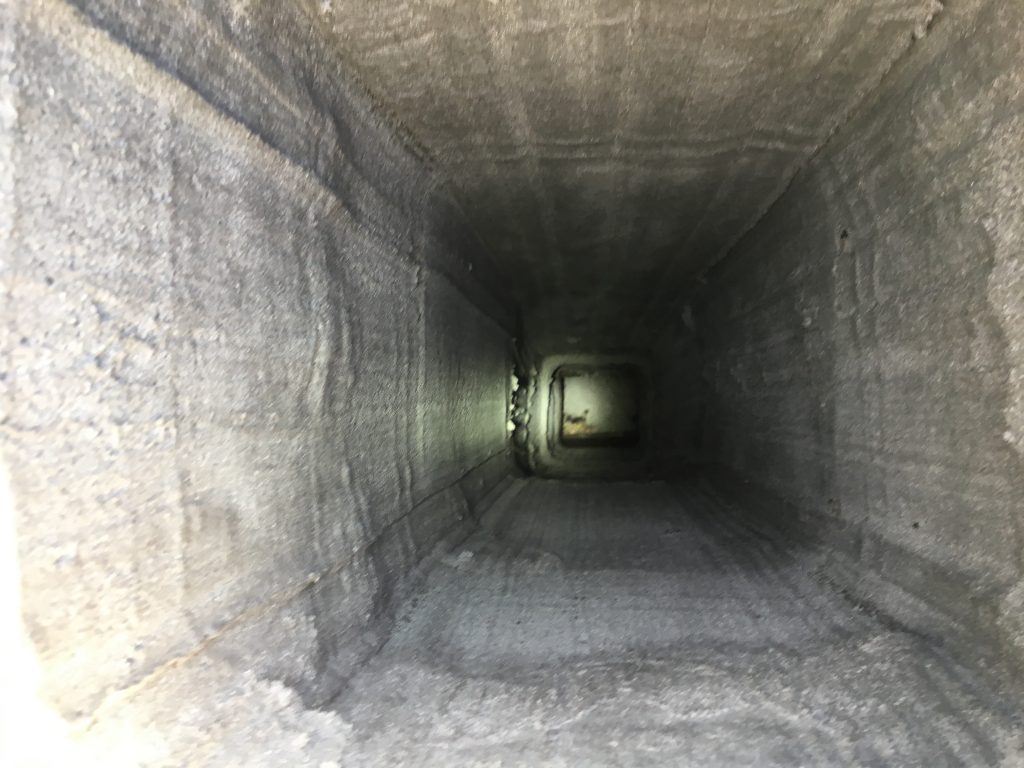 Clean chimney flue interior after professional cleaning
