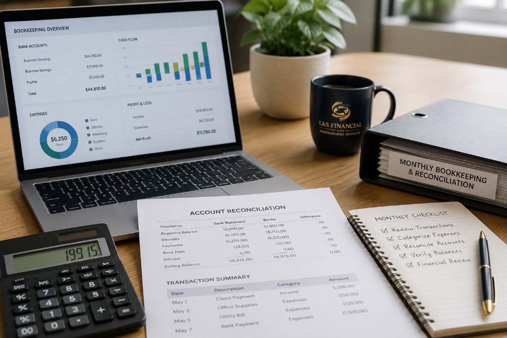 Monthly bookkeeping & reconciliation