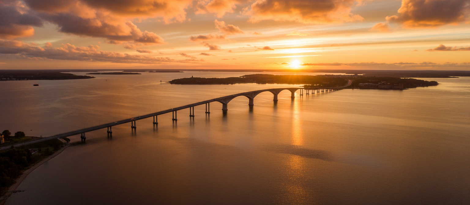 Ölandsbron vid solnedgång