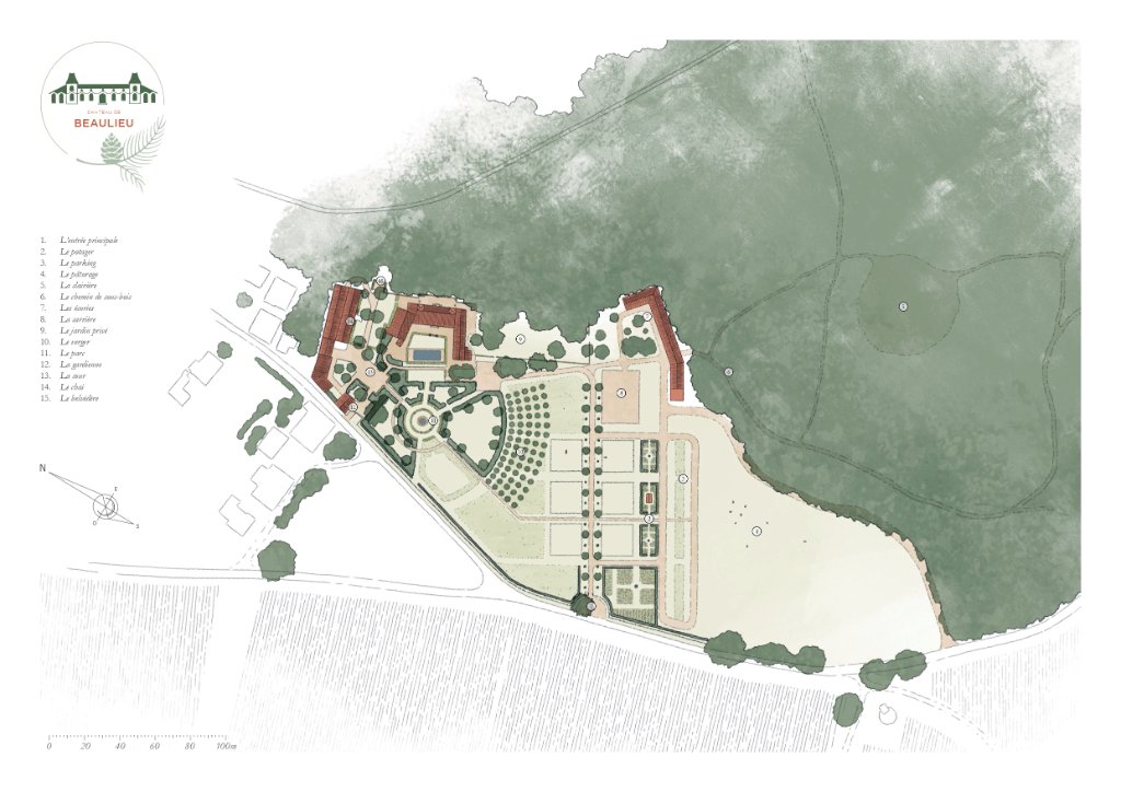 Plan de masse du Château de Beaulieu