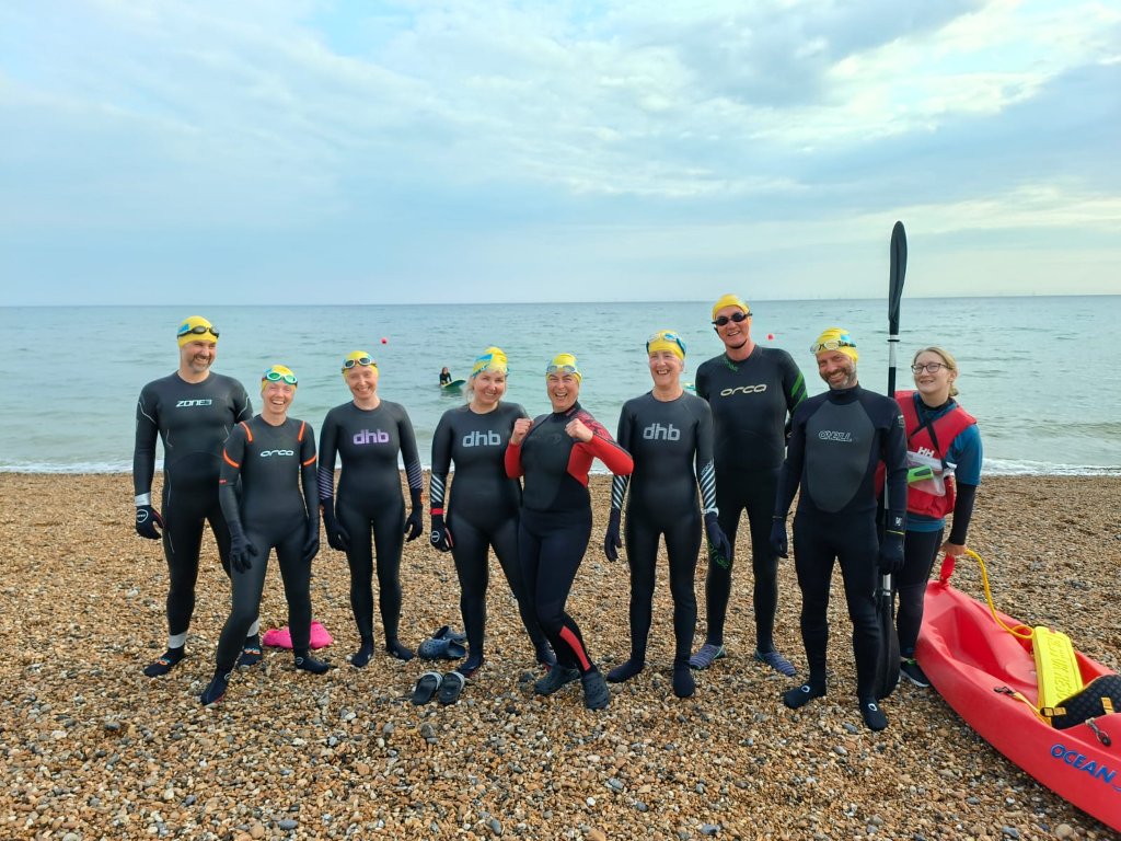 Pool to Pier group with kayak safety support