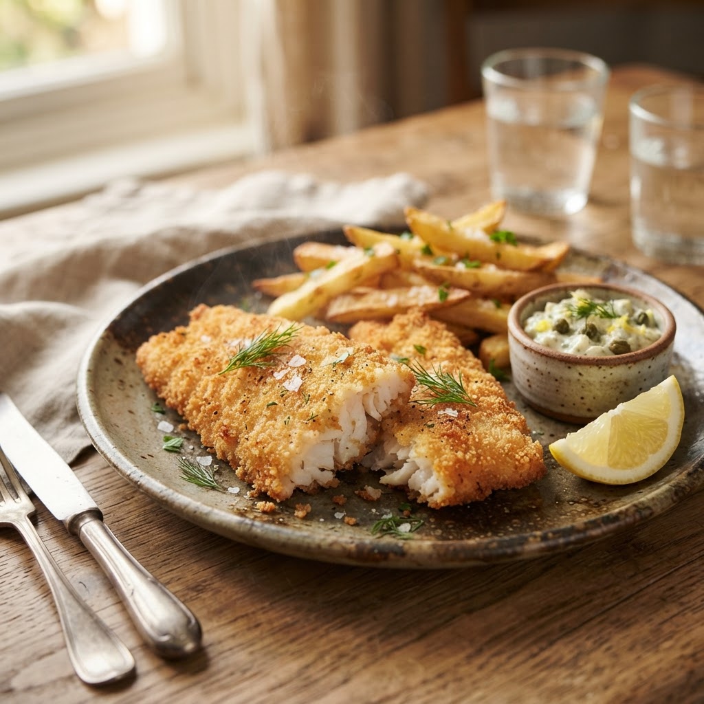 Crispy Crumbed Hake - Easy Cheap Family Dinner