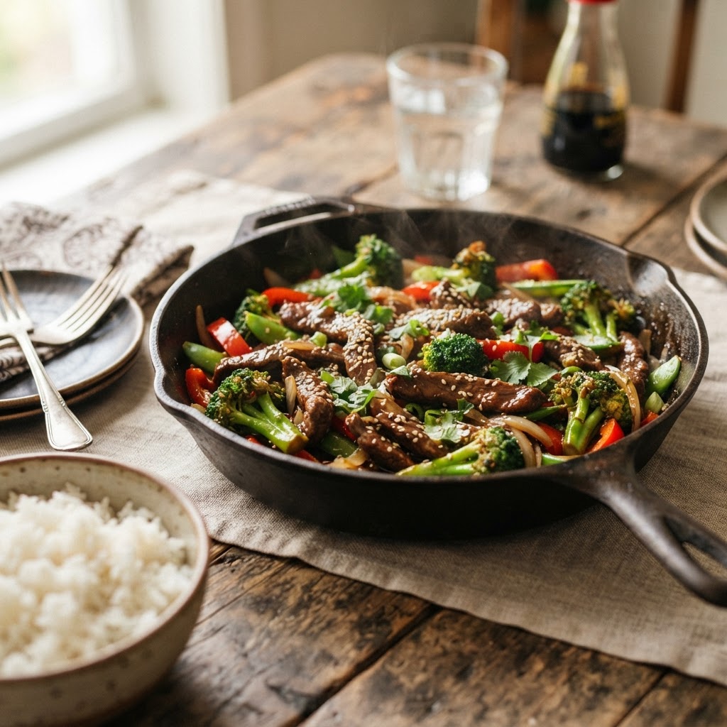 Quick Sticky Hoisin Beef and Broccoli on a Budget