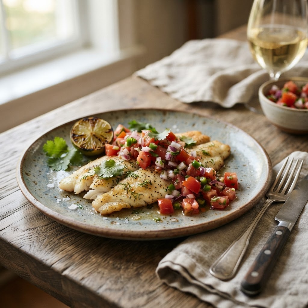 Cheap Dinner Idea: Quick Basa Fillets with Tomato Salsa