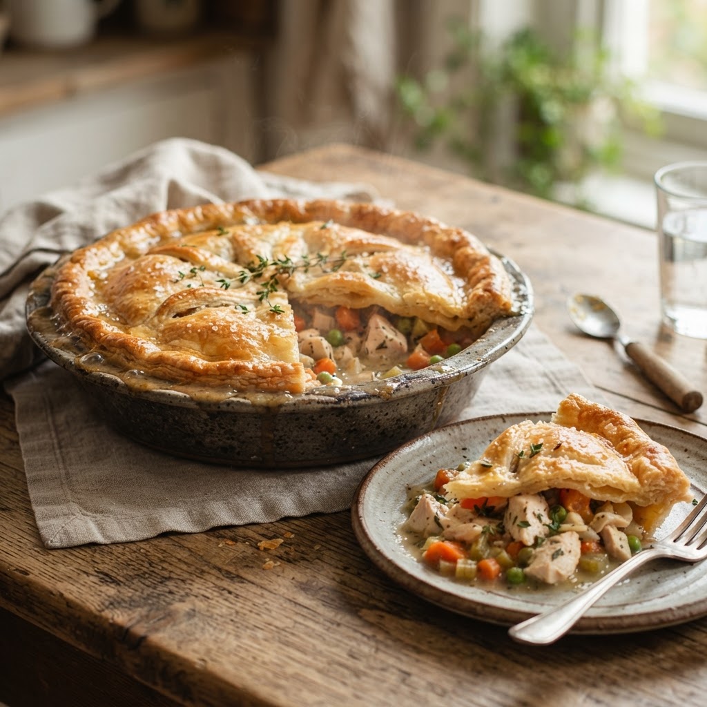Budget Homestyle Chicken and Vegetable Pie