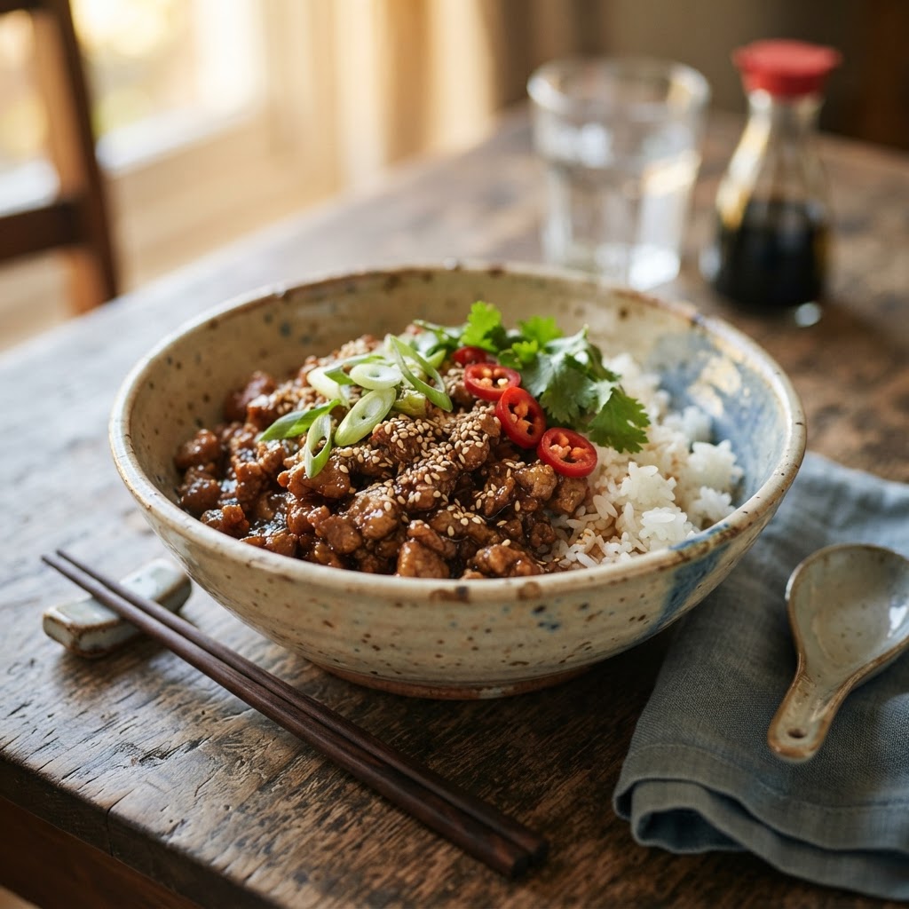 Sticky Honey Soy Pork Mince Bowls - Easy Cheap Family Dinner