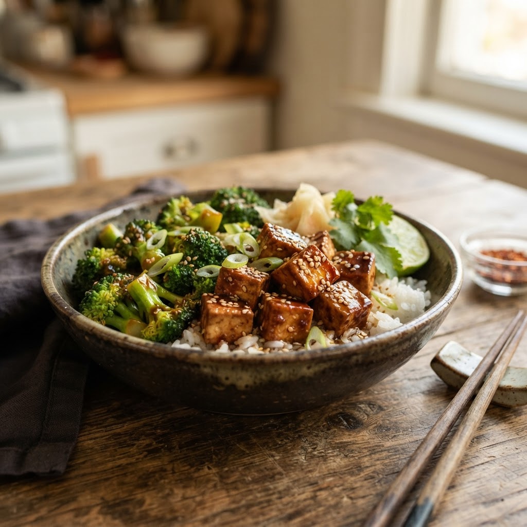 Easy Teriyaki Tofu and Broccoli Rice Bowl (Under $3 a Serve)