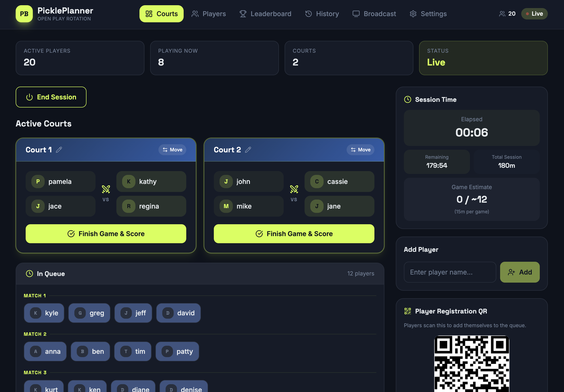 PicklePlayer template preview