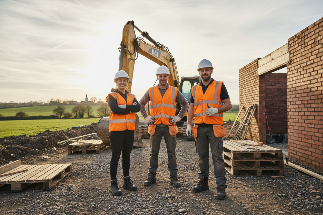 Suffolk Groundworks construction team on site