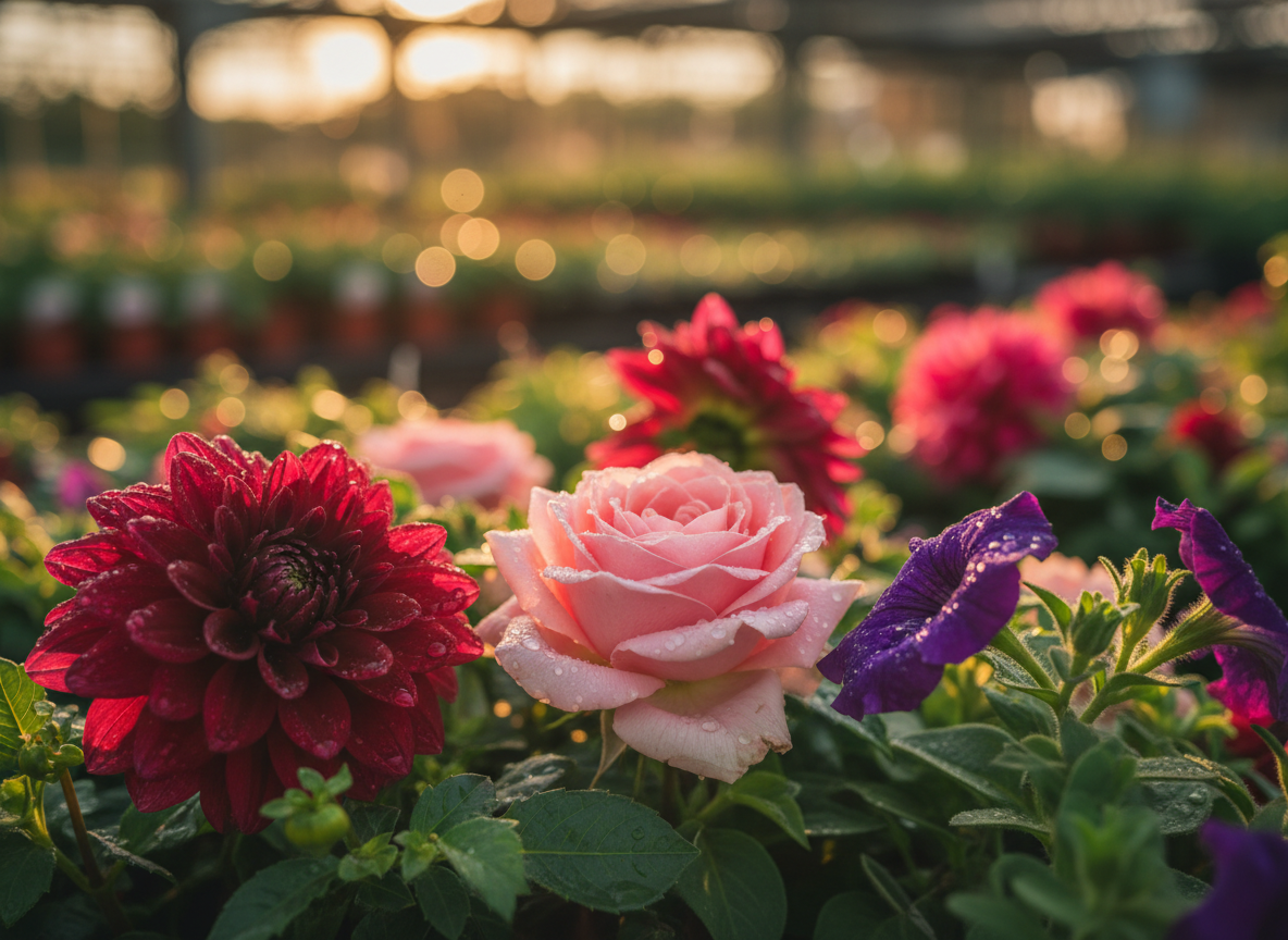 Frische Blumen und Pflanzen in der Gärtnerei Hammes