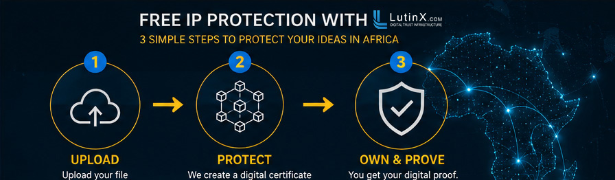 Three simple steps to protect your ideas for free with LutinX Blockchain IP protection in Africa — partner and creator guide