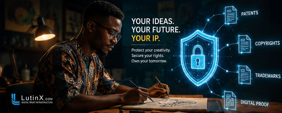 African creator and innovator protecting ideas with LutinX Blockchain IP protection — Digital Trust partner opportunity Africa