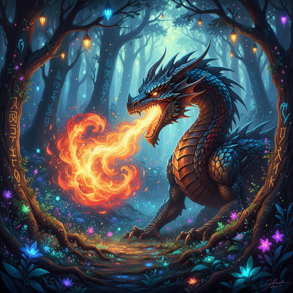 AI-generated dragon illustration – real or AI?