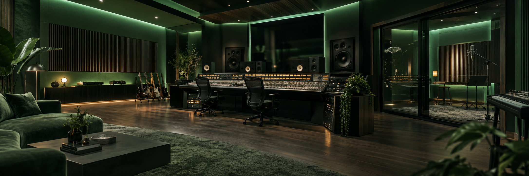Inside the Green Room Studios recording studio