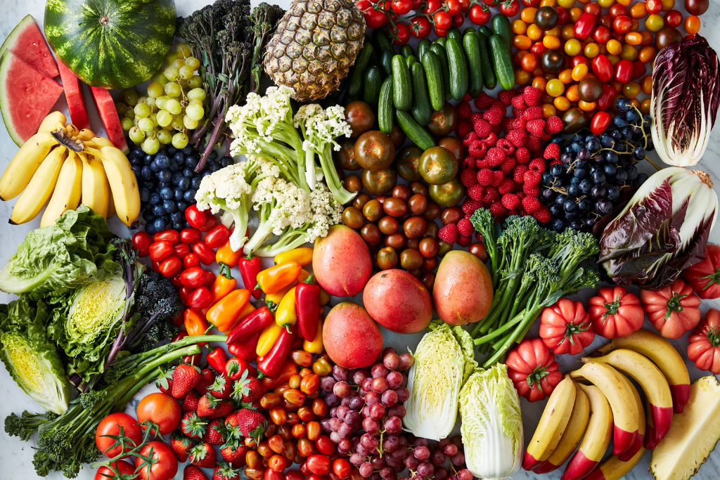 Fresh fruits and vegetables
